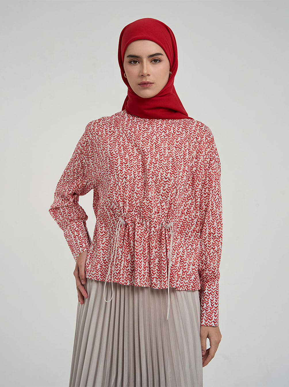 NABELA DRAWSTRING TOP BRICK