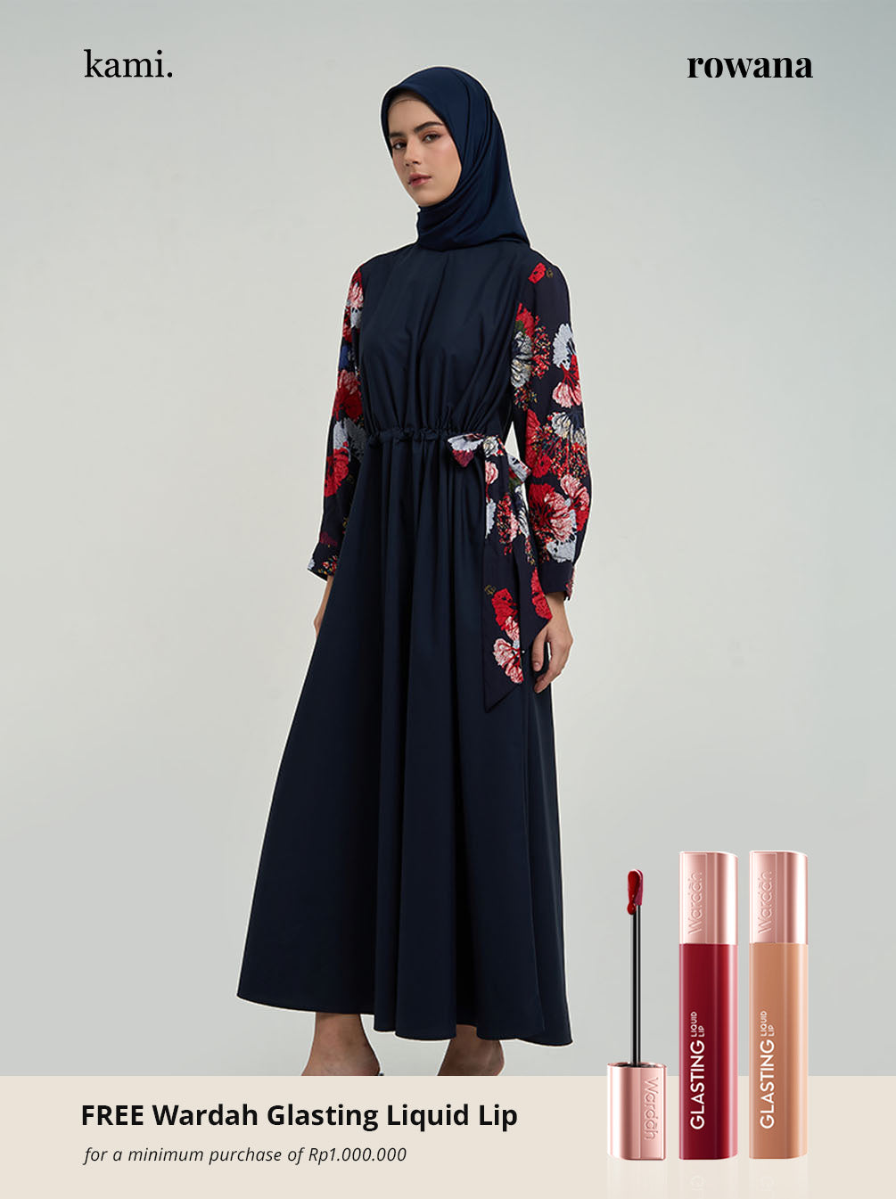 BIANDA CHINCED WAIST DRESS NAVY