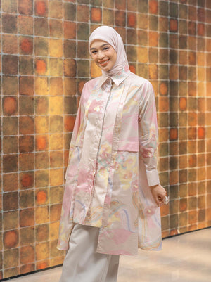 SEVILLE PANELLED TUNIC BEIGE BLUSH