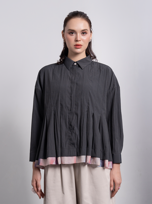 SHANAYA PLEATED TOP GREY
