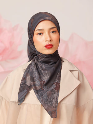TENKA TIAN SIGNATURE SCARF DARK COCOA
