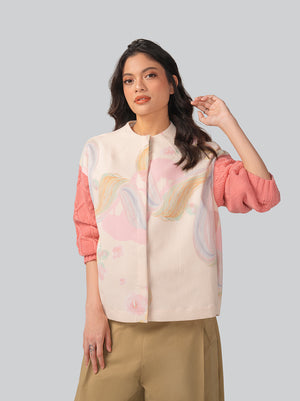 THALIA KNITTED SLEEVE TOP PINK