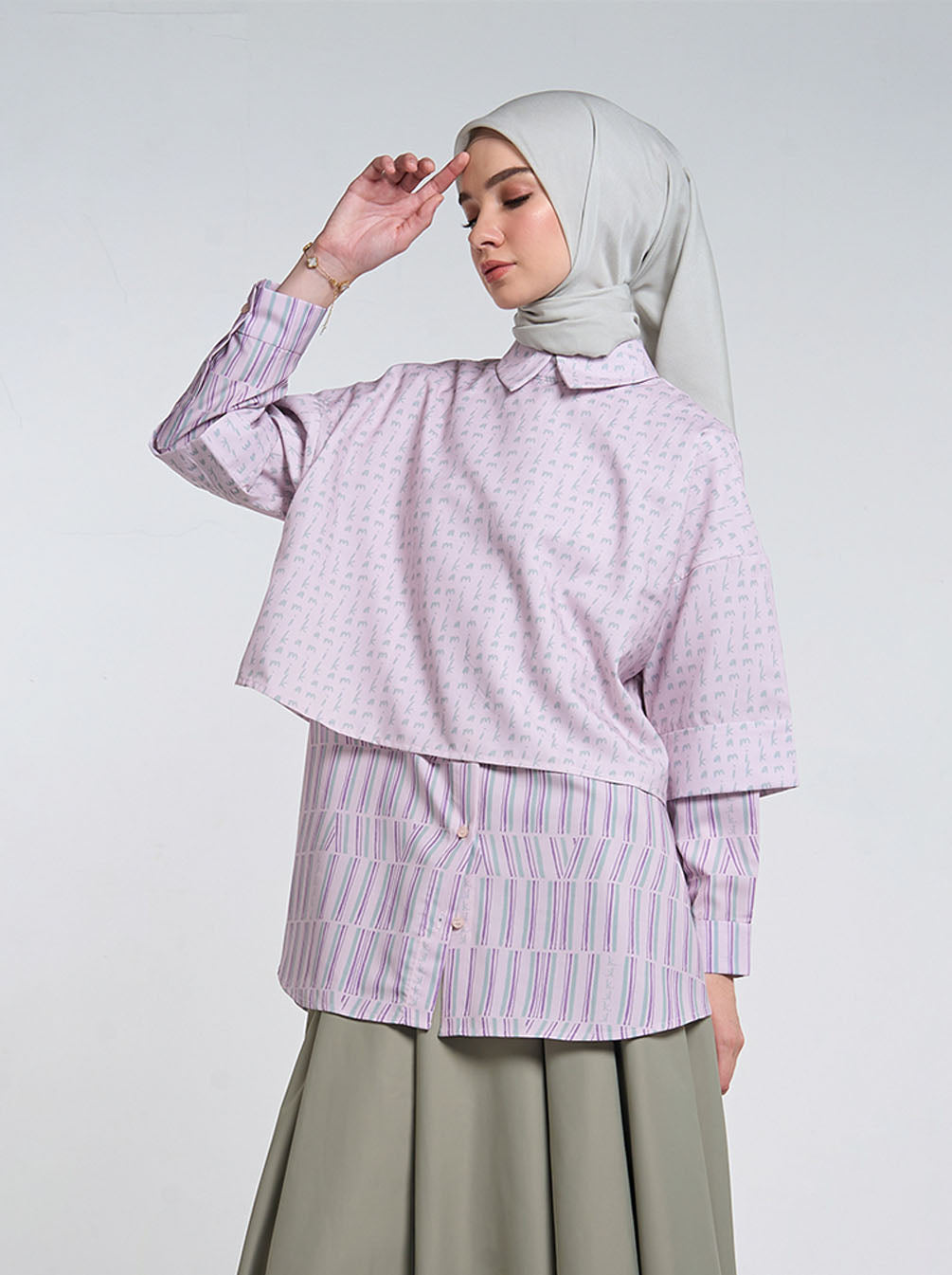 DIANTI LAYERED TOP PALE LILAC