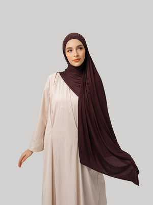 FEATHERLITE PLAIN PASHMINA COCOA