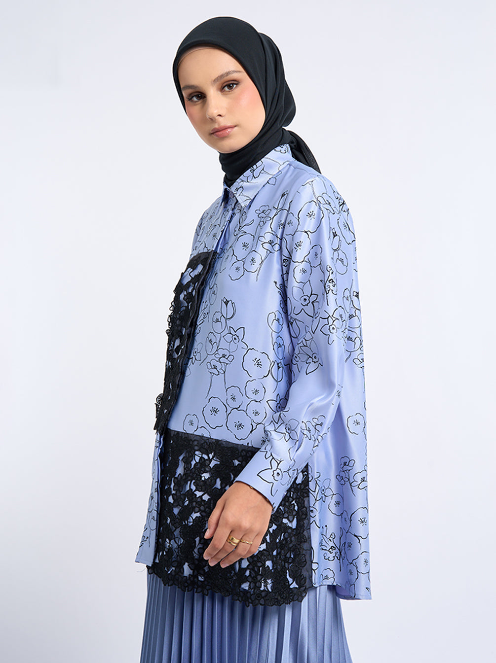 FELORA EMBROIDERY SHIRT LAVENDER