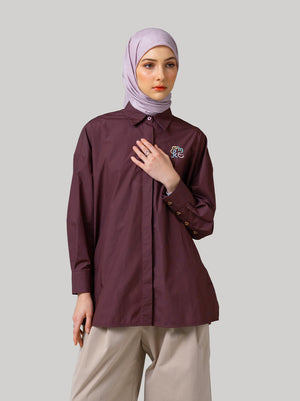 GALE OVERSIZED TOP RICH BROWN