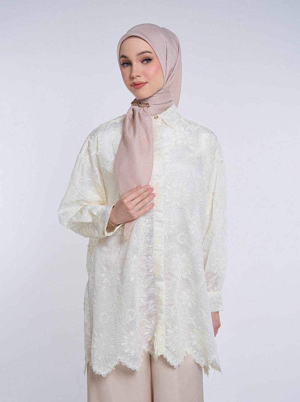 HULYA LACE TOP BROKEN WHITE