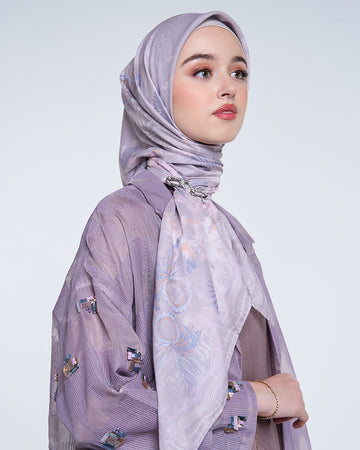 IKARONA SIGNATURE SCARF SILVER MAUVE