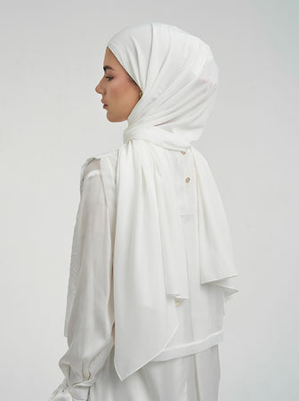 AIRLITE PASHMINA INSTANT PLAIN WHITE