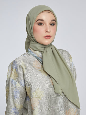 LIGHT VOILE SCARF PLAIN LILY GREEN