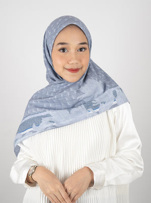MONOGRAM SIGNATURE SCARF COASTAL BLUE