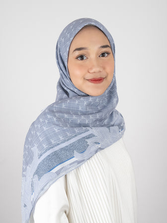 MONOGRAM SIGNATURE SCARF COASTAL BLUE