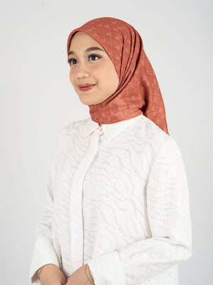 MONOGRAM SIGNATURE SCARF ORANGE RUST