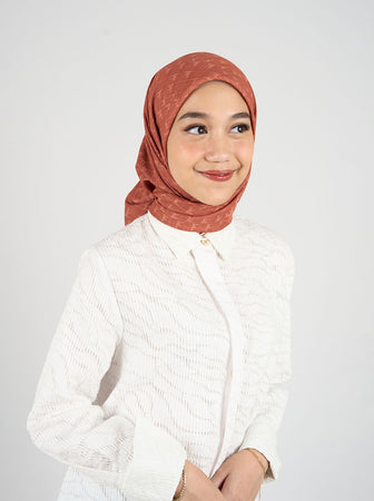MONOGRAM SIGNATURE SCARF ORANGE RUST
