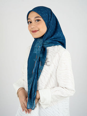 MONOGRAM SCARF SAPHIIRE BLUE