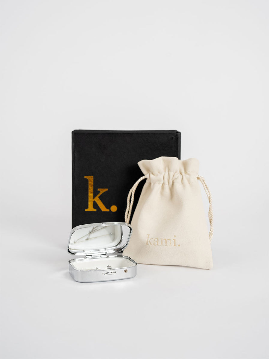 KAMI. SIGNATURE PIN BOX ACCESORIES PURPLE SILVER – Kami Idea