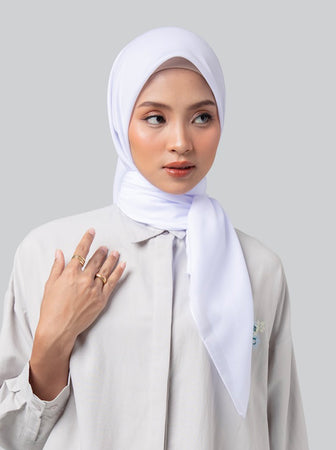 LIGHT VOILE SCARF PLAIN PURE WHITE