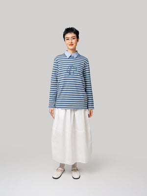 MIKU DEBOSS T SHIRT TOP BLUE