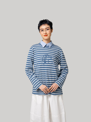 MIKU DEBOSS T SHIRT TOP BLUE