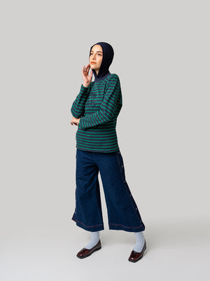 MIKU DEBOSS T SHIRT TOP GREEN