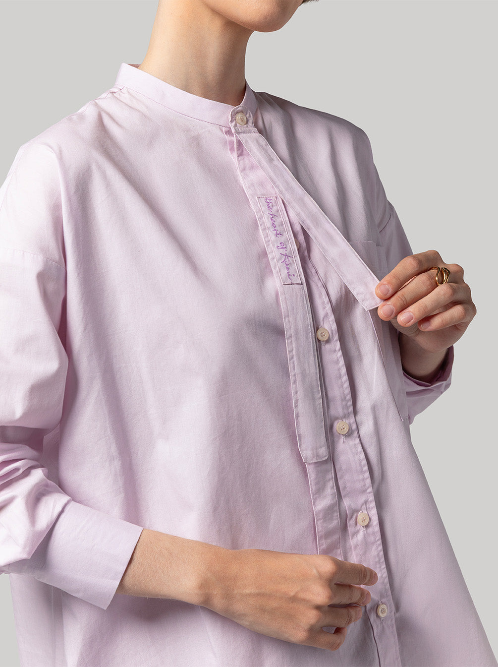 FIZA DETACHABLE PLACKET TOP LIGHT PINK – Kami Idea