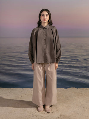 ELINE OVERSIZED TOP DARK OLIVE