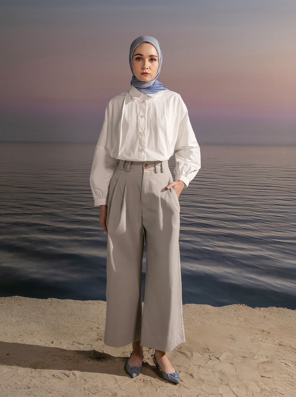 HILYA STRAIGHT PANTS GREY