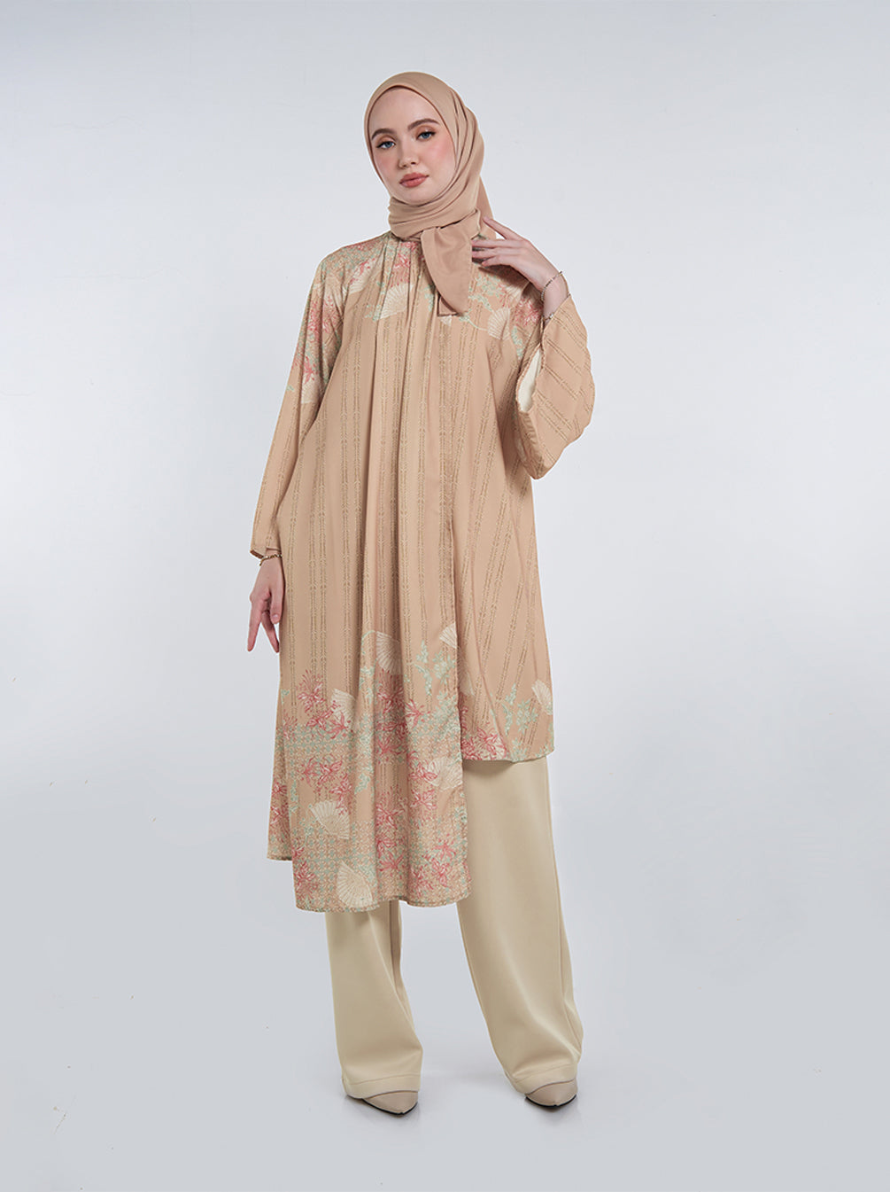 SARI LAYERED TUNIC TOAST