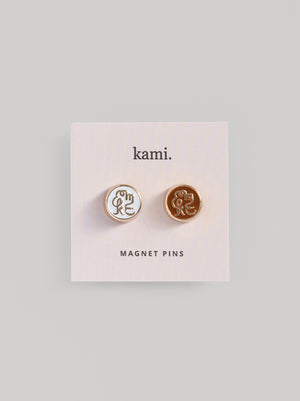 VIANA MAGNETIC 2 PIN JEWELLERY WHITE CARAMEL