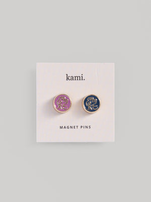 VIANA MAGNETIC 2 PIN JEWELLERY PURPLE NAVY
