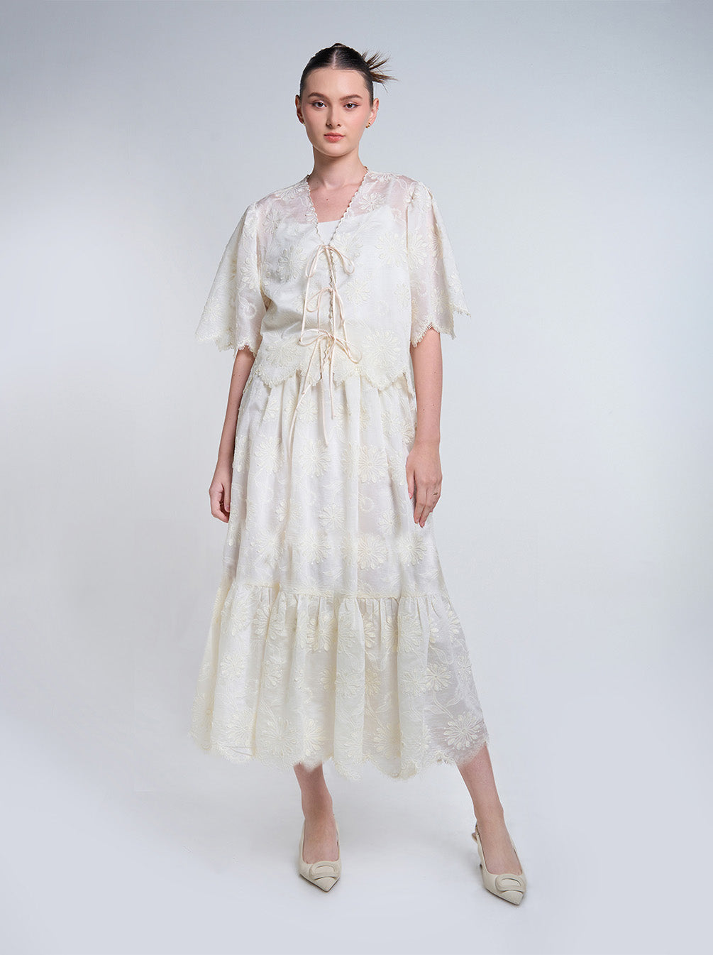 VEGA LACE SKIRT BROKEN WHITE – Kami Idea