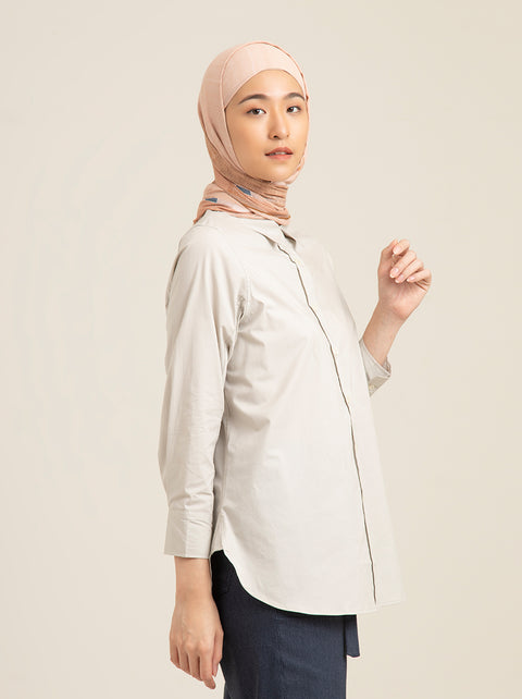 ABEL TOP PLAIN DUSTY BEIGE – Kami Idea