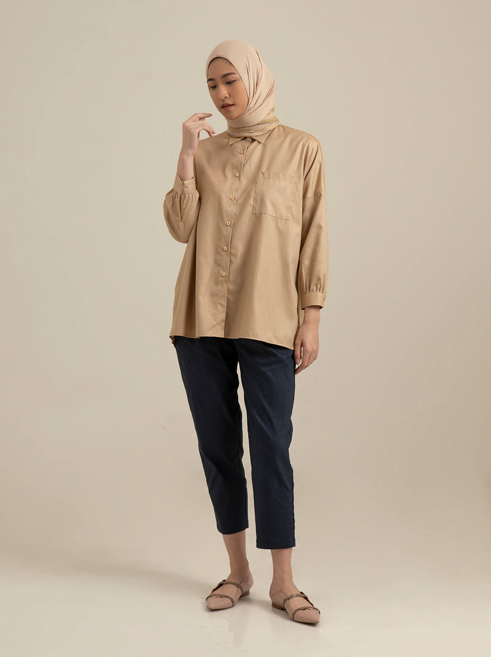 AELA TOP PLAIN SAND