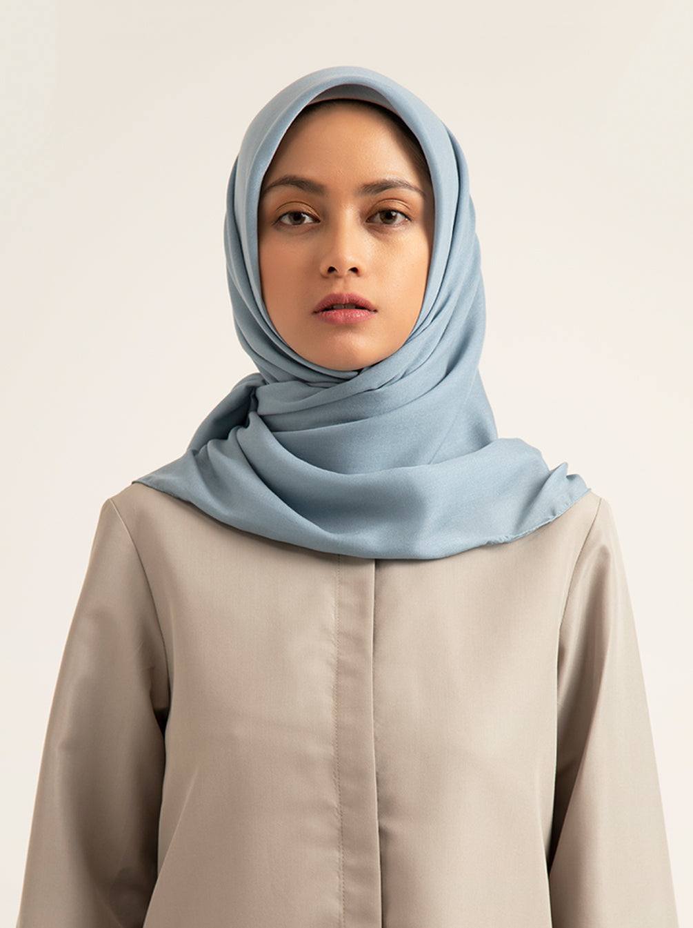 AIRY VOAL SCARF PLAIN STEEL