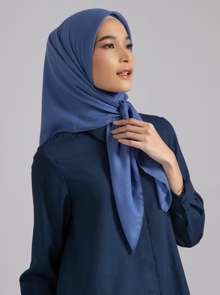 AIRY VOILE SCARF PLAIN BLUE IRIS – Kami Idea