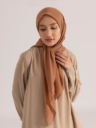 AIRY VOILE SCARF PLAIN GINGERBREAD
