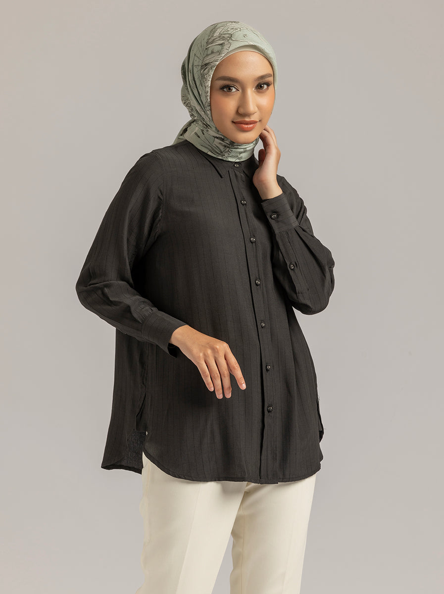 ANARA TOP PLAIN BLACK – Kami Idea