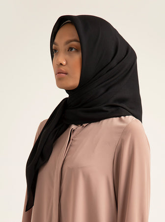 GRID VOAL SCARF PLAIN ONYX