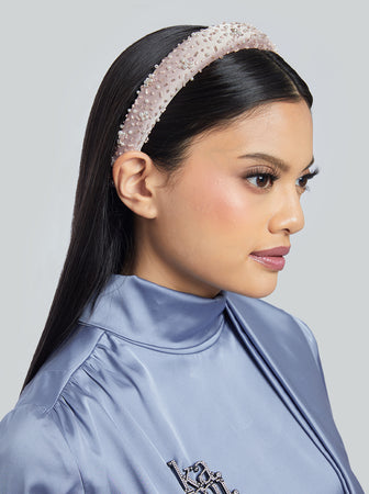 EMBELLISHED HEADBAND ACCESSORIES PINK