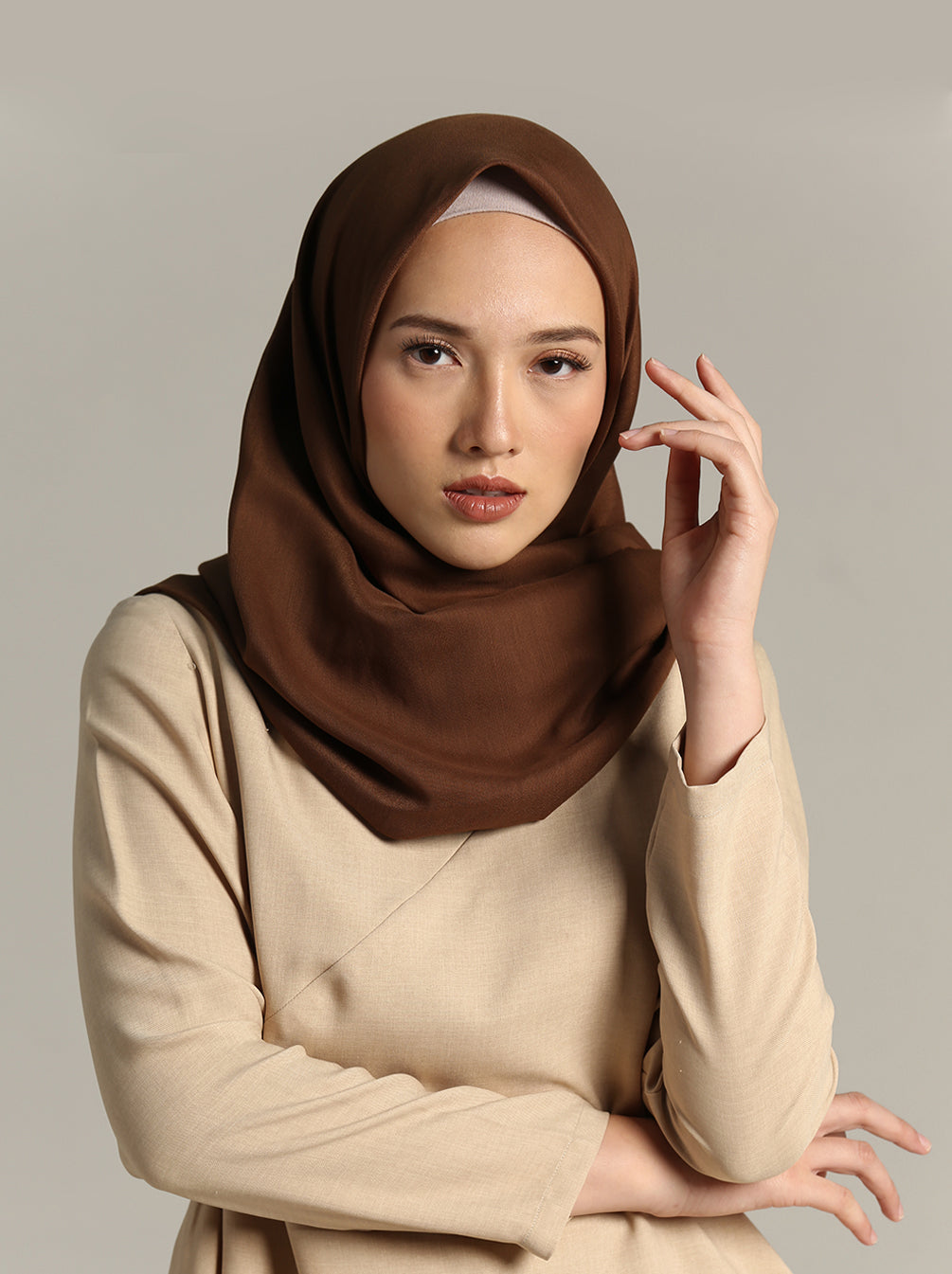 NUVOILE SCARF CHOCO BEIGE
