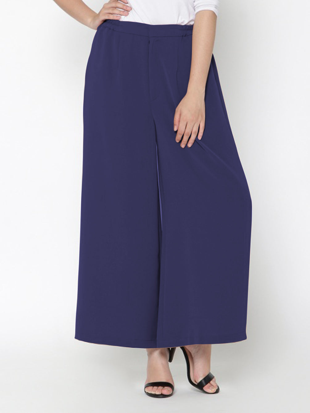 NEW BASIC PALLAZO PLAIN NAVY